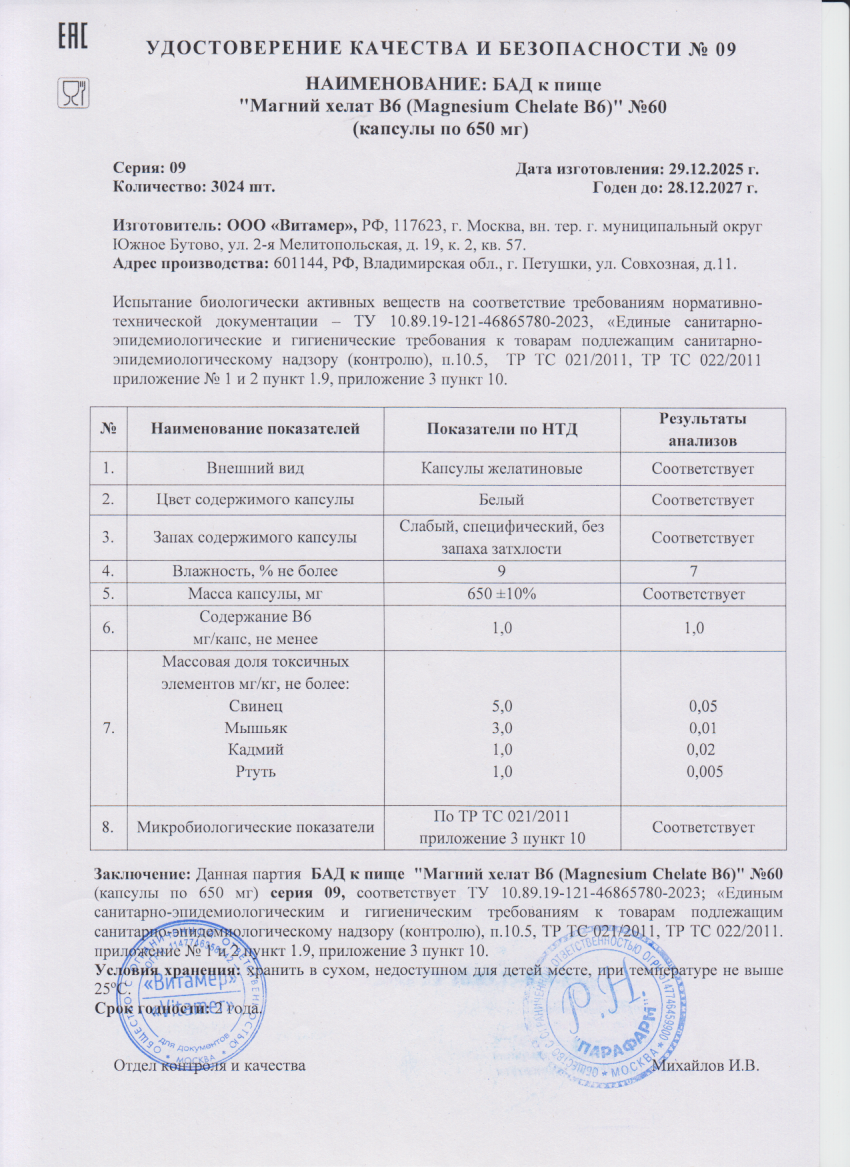 Паспорт №122025